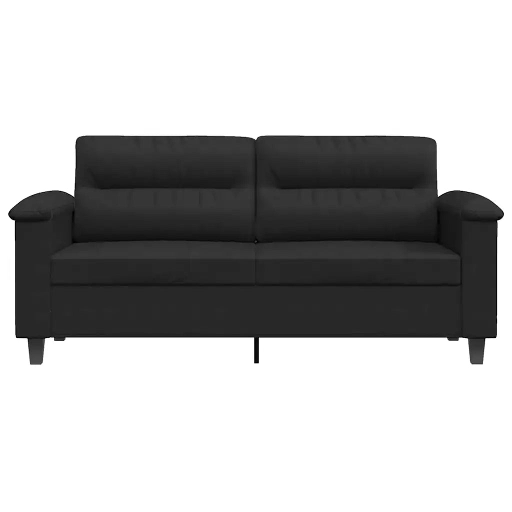 Divano a 2 Posti Nero 140 cm in Tessuto Microfibra 359564