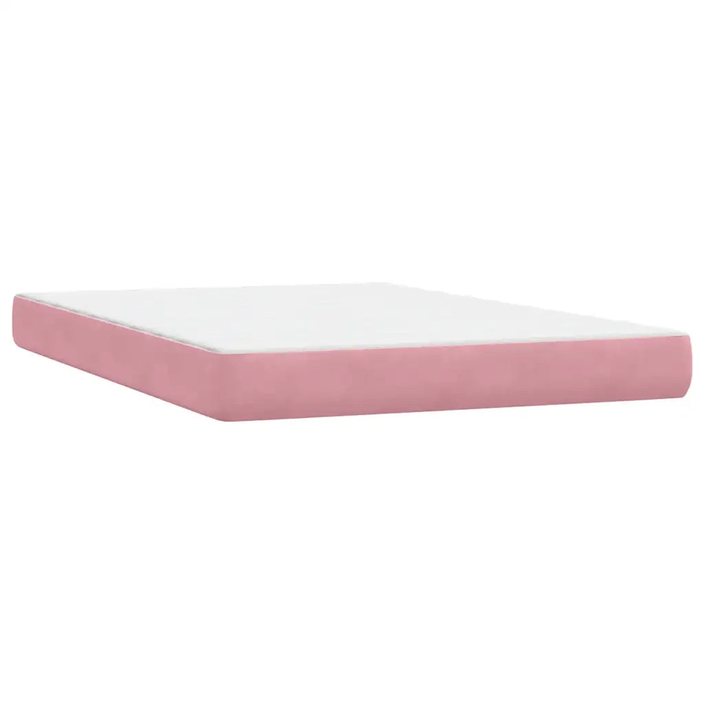 Giroletto a Molle con Materasso Rosa 160x210 cm in Velluto 3317954