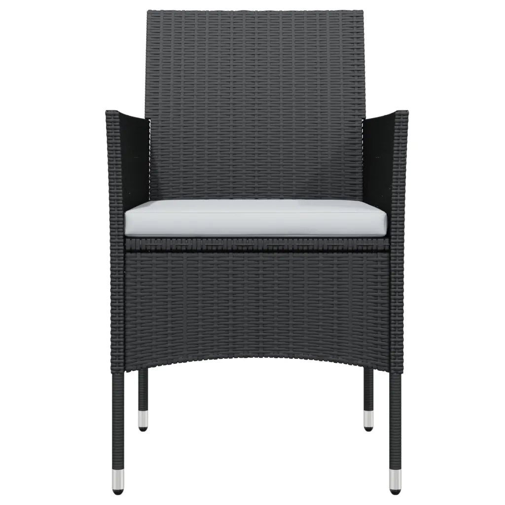 Set da Pranzo da Giardino 7 pz con Cuscini Nero 3099285