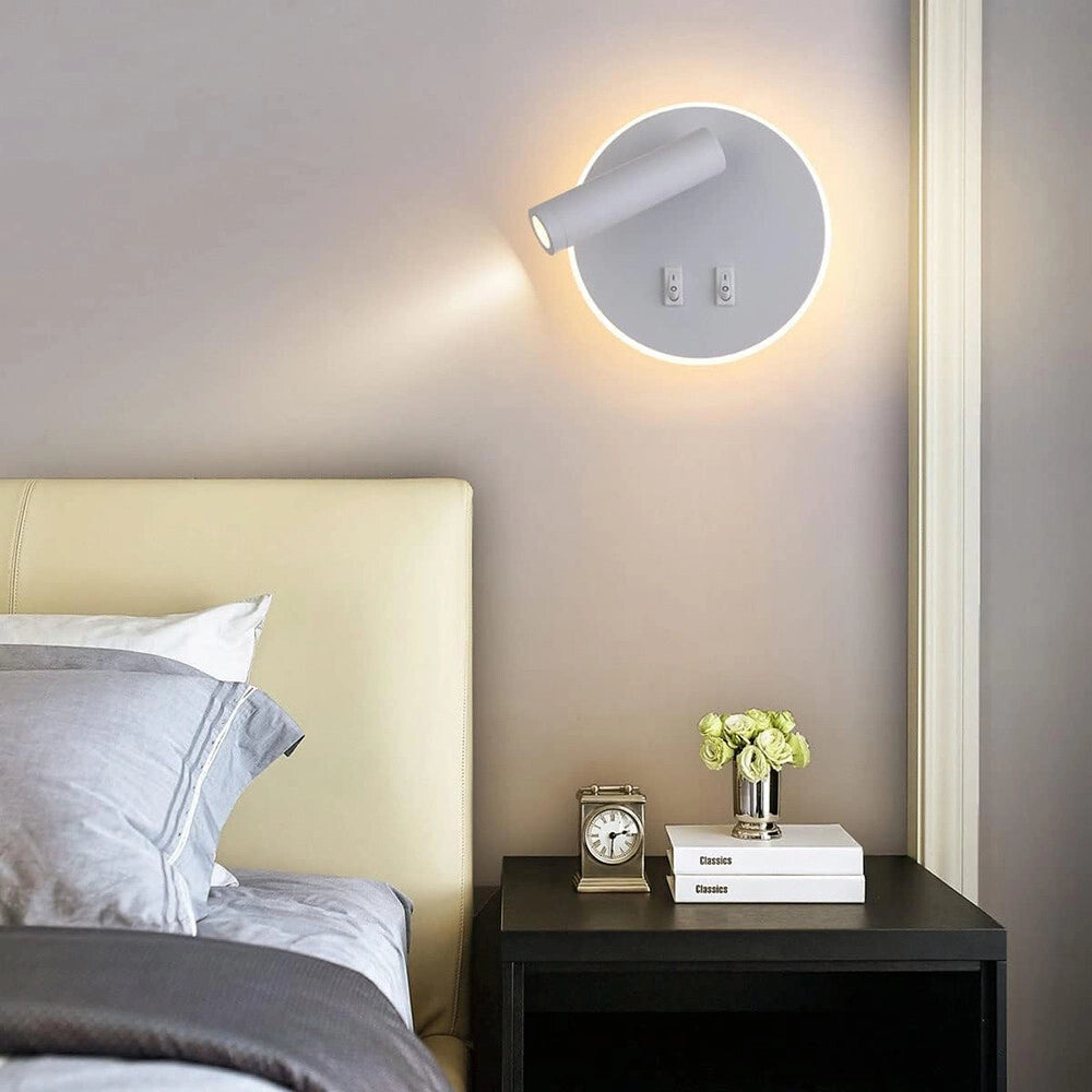 Trade Shop - Applique Led Orientabile Da Parete Doppia Fonte Luminosa 8 Watt Luce Calda 3000k Mr-01 -