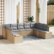 Set Divano da Giardino 5 pcs Beige e Grigio Chiaro Polyrattan 3356835