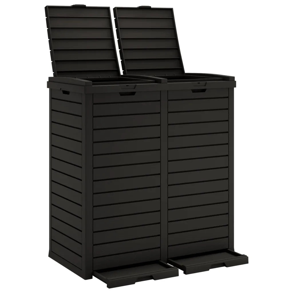 Cestino per Rifiuti da Esterno Nero 78x41x86 cm Polipropilene CFW7507676