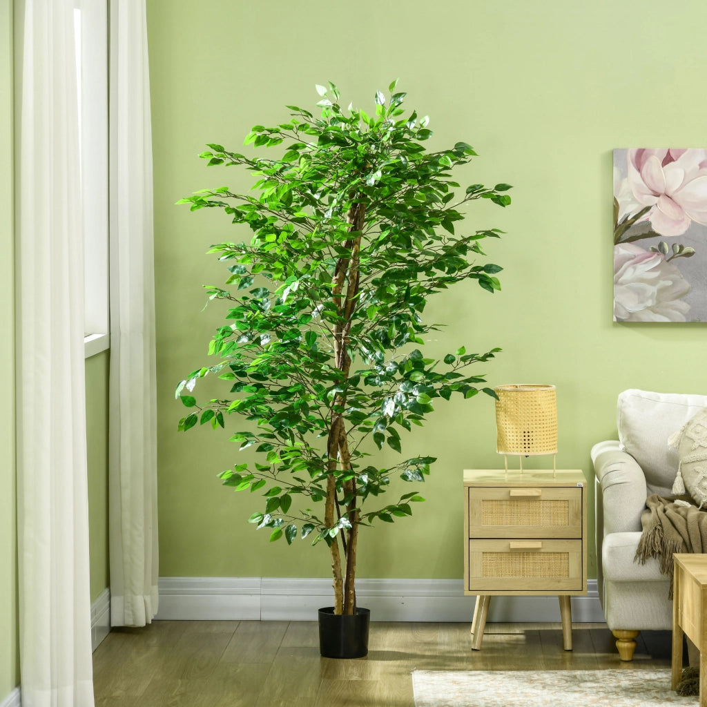 Pianta Ficus Artificiale ¨C Minimal ¨C Verde 180 cm con Vaso