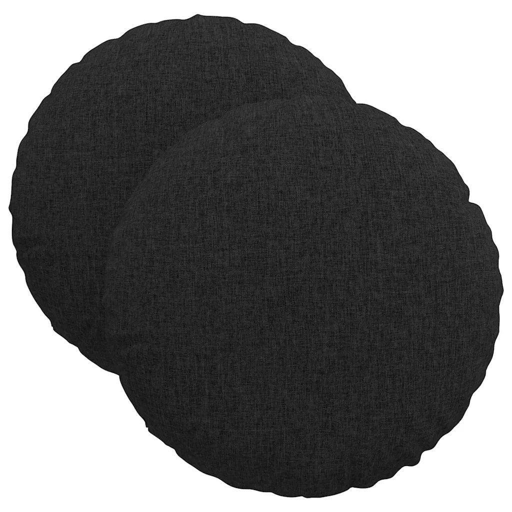 Cuscini per Seduta 2 pcs Nero Ø40 x 13 cm Tessuto 42014122
