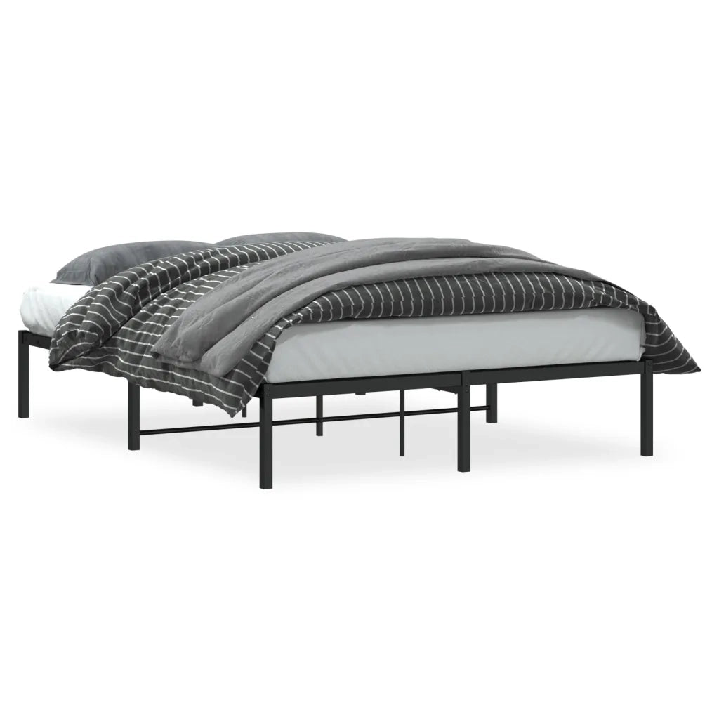 Letto matrimoniale | Letto per adulti | Giroletto in Metallo Nero 135x190 cm