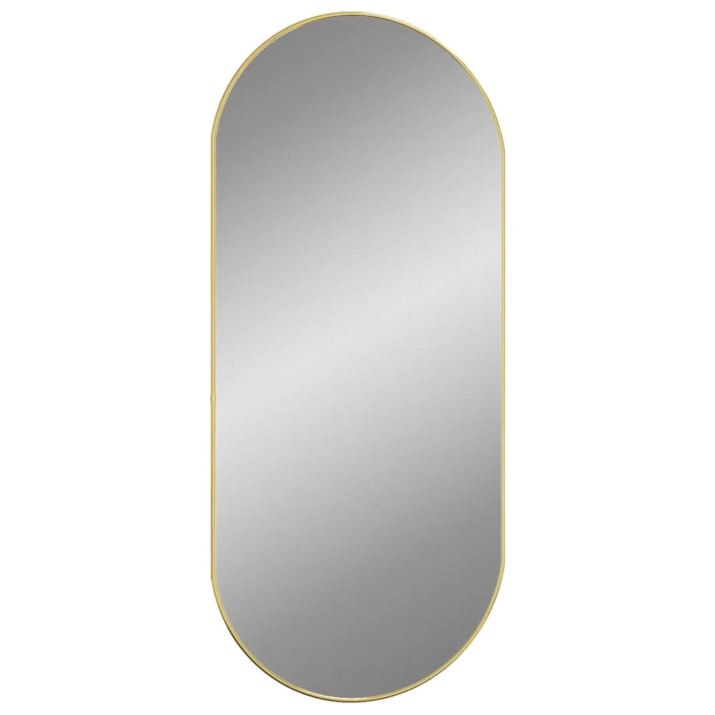 Specchio da Parete-Specchio a muro Dorato 100x45 cm Ovale
