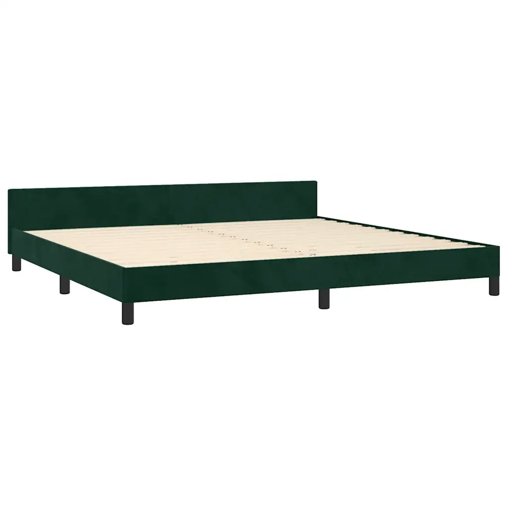 Letto matrimoniale | Letto per adulti | Giroletto senza Materasso Verde Scuro 200x200 cm in Velluto