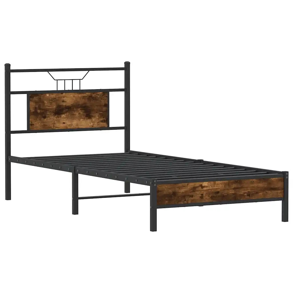 Giroletto senza Materasso-Struttura Letto Rovere Fumo 75x190 cm in Truciolato 374707