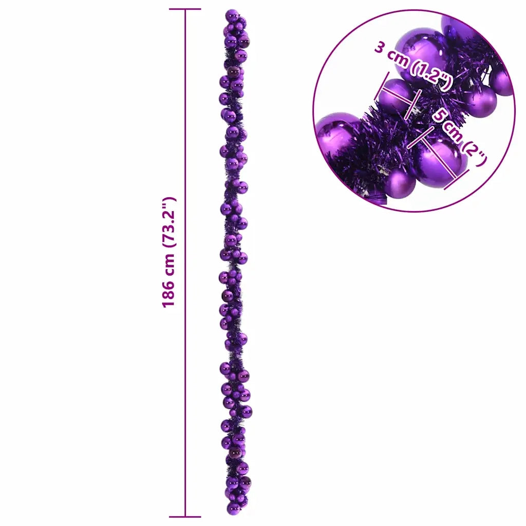 Ghirlanda di Palline di Natale Lill¨¤ 186 cm Polistirolo CFW1667304