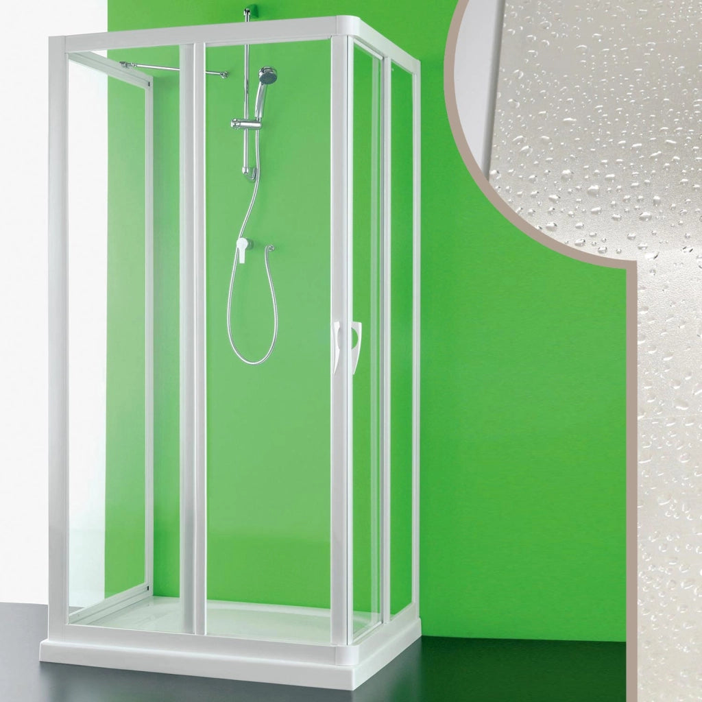 Box doccia 3 lati 70x90x70 CM in Acrilico mod.Venere con apertura centrale