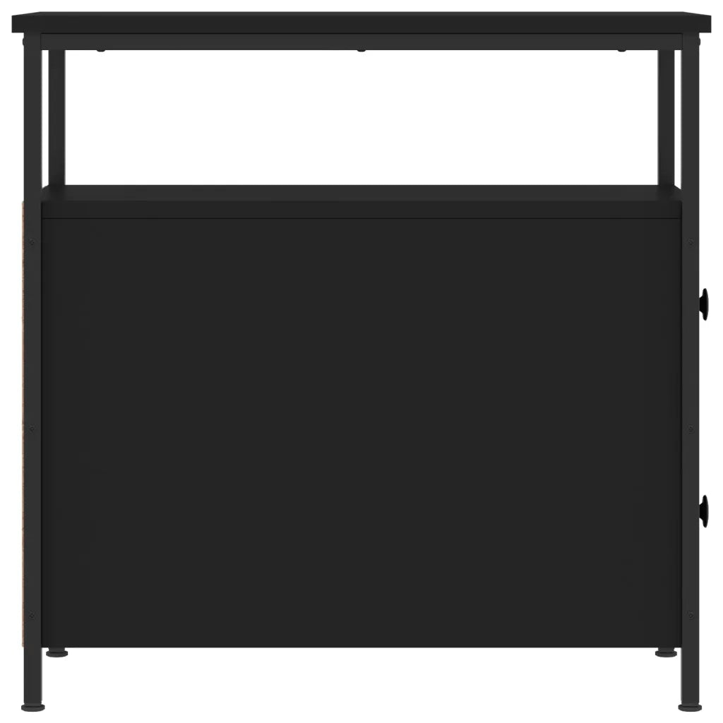 Comodini 2 pz Neri 30x60x60 cm in Legno Multistrato 826064