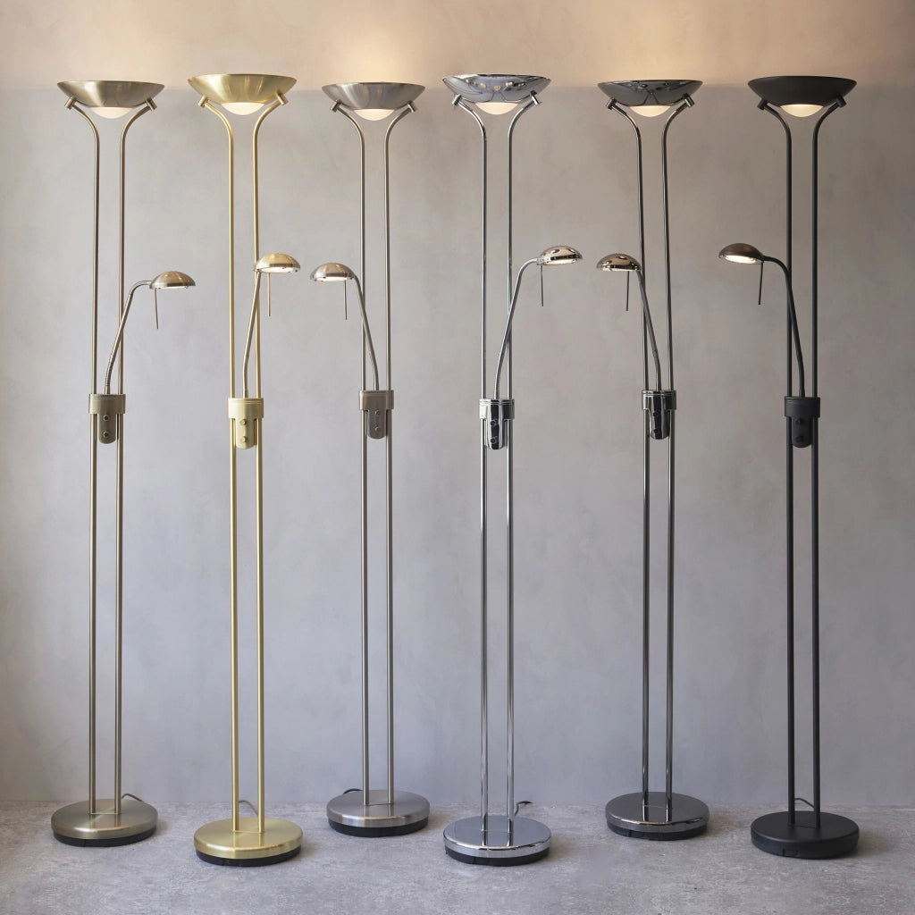 Lampada da terra Rome mother&child cromo satinato Endon
