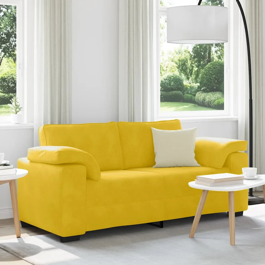 Divano Divanetto Giallo 180x77x82 cm in Velluto 4105273