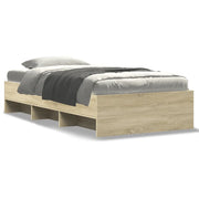 Letto singolo | Letto per adulti | Giroletto senza Materasso Rovere Sonoma 75x190 cm in Truciolato