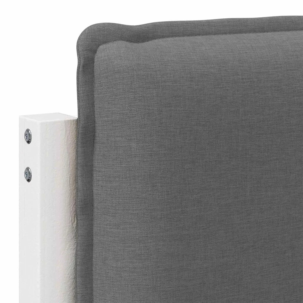 Testiera | Testata imbottita Bianco e grigio chiaro 90 cm Pino massello