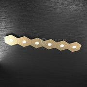 HEXAGON APPLIQUE-PLAFONIERA 6 LUCI FOGLIA ORO 1142-6L-FO