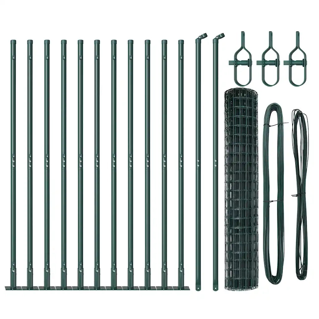 Recinzione con Posto Verde 1,2 x 25 m Acciaio e PVC
