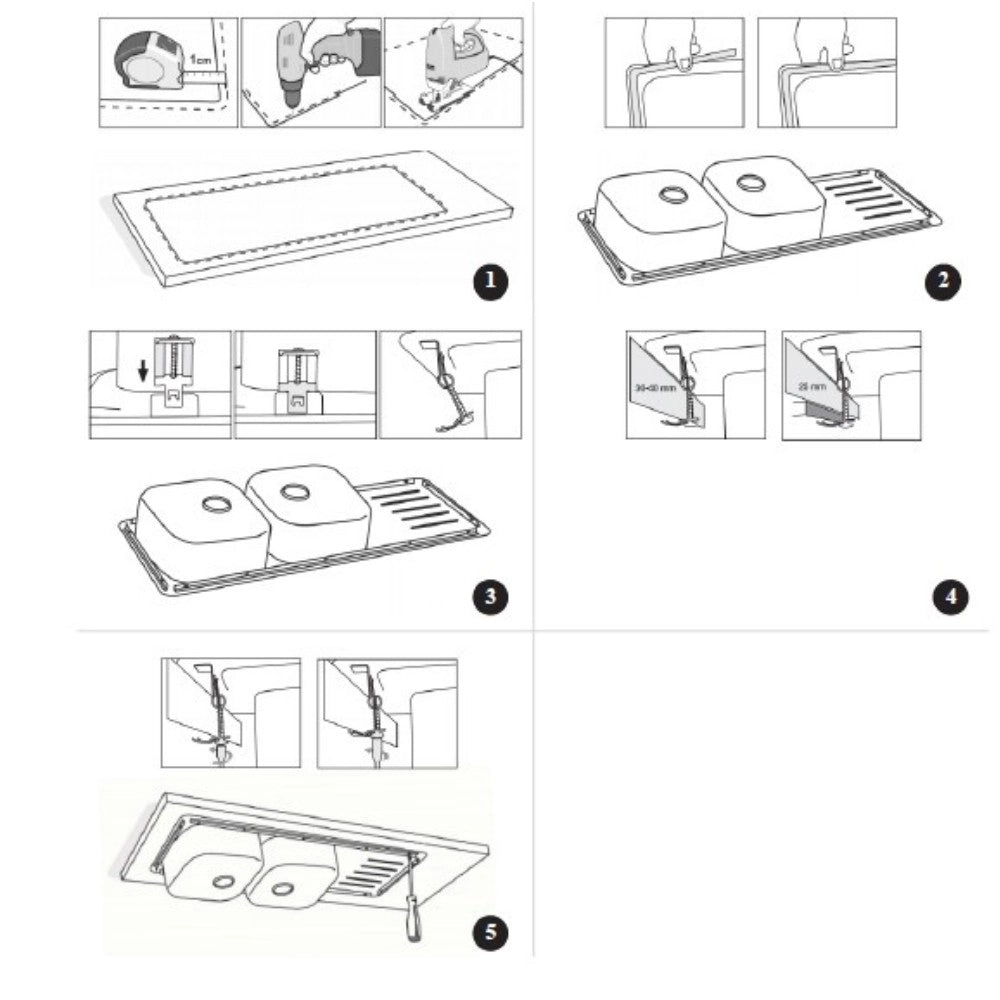 Lavello incasso cucina MP1162SX acciaio116x50 cm due vasche e gocciolatoio sinistro