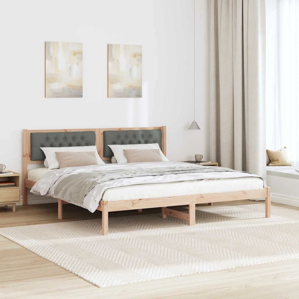Struttura del letto Grigio scuro 160 x 200 cm Pino massello 878175