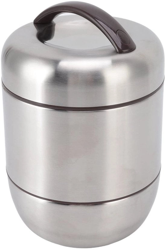 Lunchbox in acciaio inossidabile 1,5 l - ermetico - portatile - 4 strati - igienico - progettato per essere impermeabile a acqua di scarico - Contenitore alimentare
