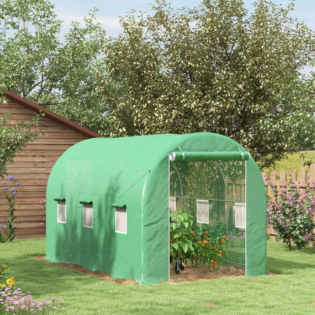 Serra Tunnel da Giardino ¨C Xylo ¨C 8m2 4x2x2,05m Verde con 6 Finestre