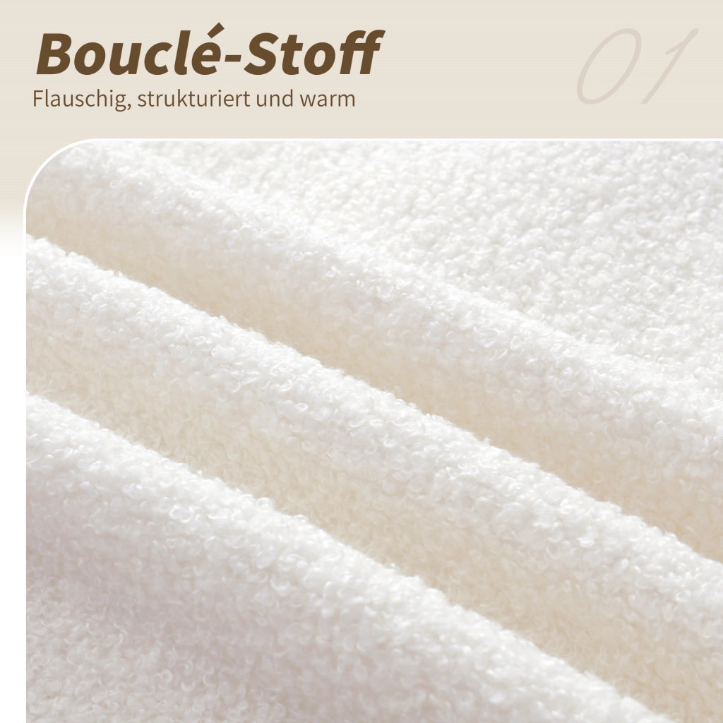 LETTO imbottito 140x200 cm bouclé beige
