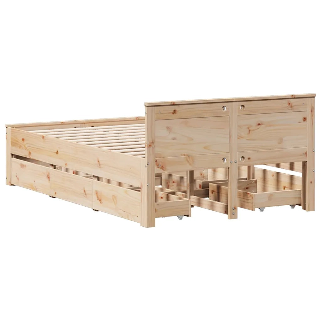 Giroletto senza Materasso con Testata 135x190 cm Massello Pino 3308780