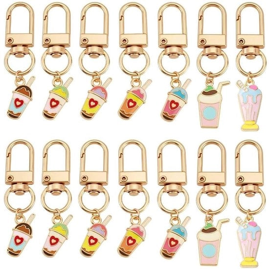 Set di 14 Tappi Chiave in Stile di Tè di Latte in 7 Stili