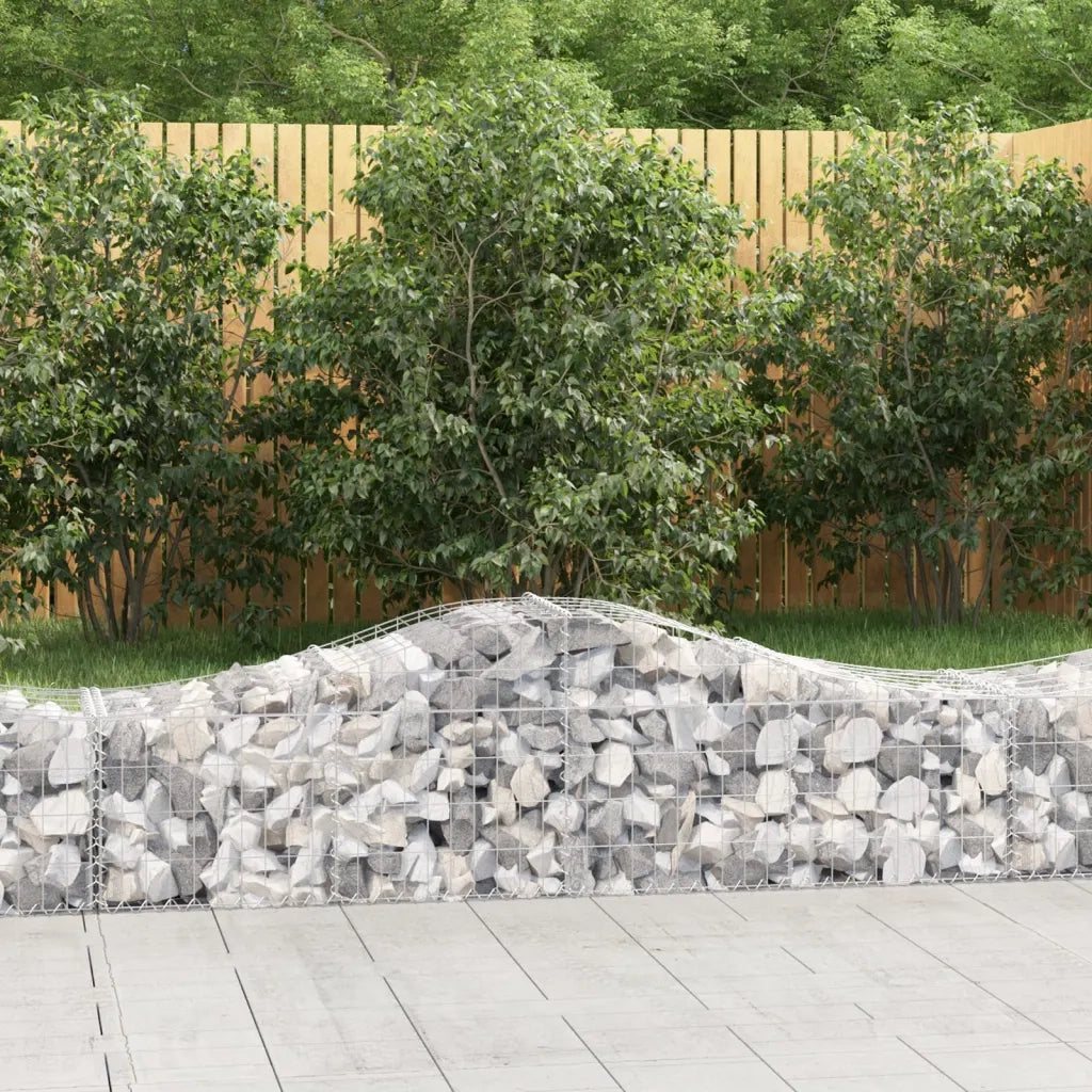 Cesti Gabbioni ad Arco 9 pz 200x50x40/60 cm Ferro Zincato 3145584