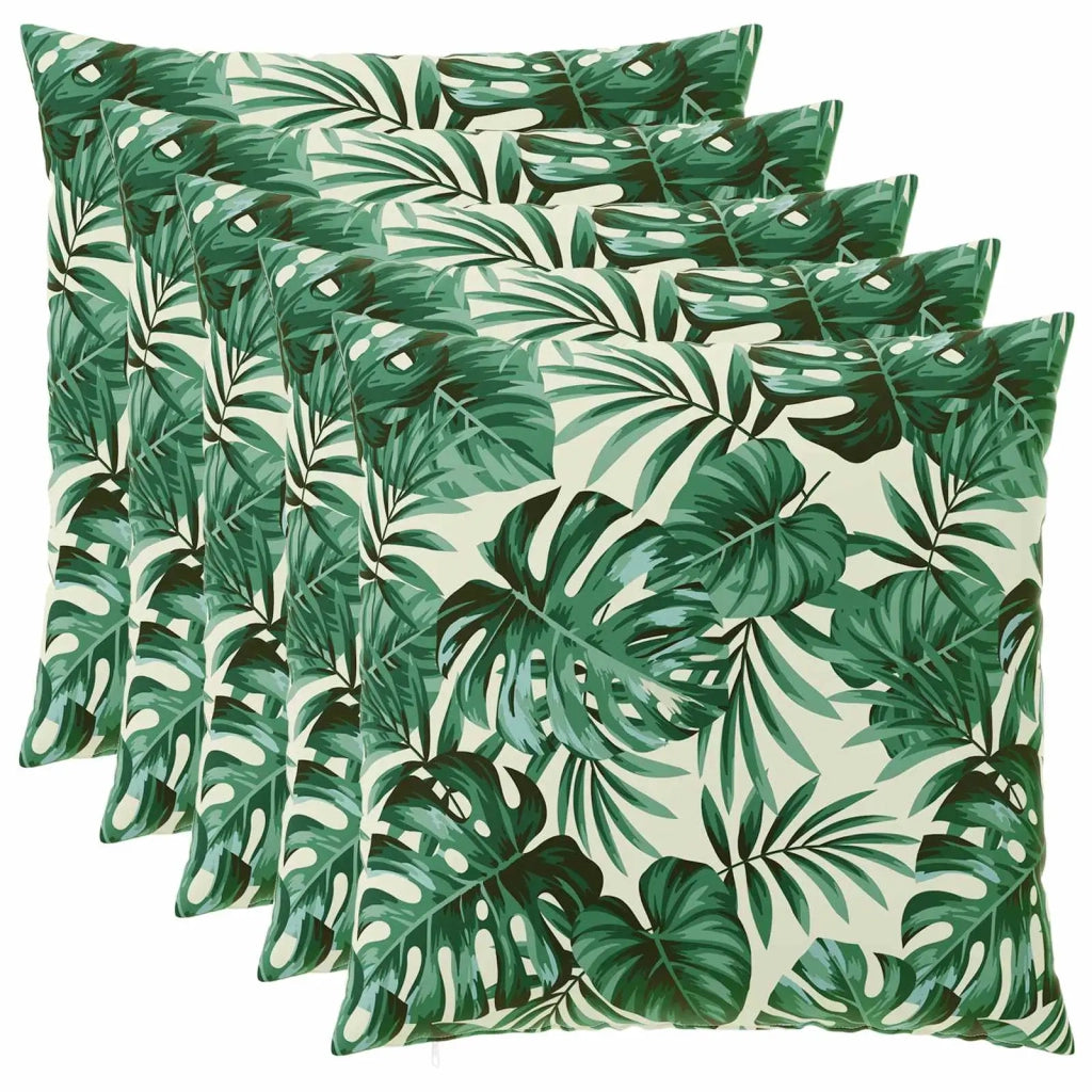 Federa 6 pcs HEERLEN Motivo a Foglie 65 x 65 cm Poliestere 913026