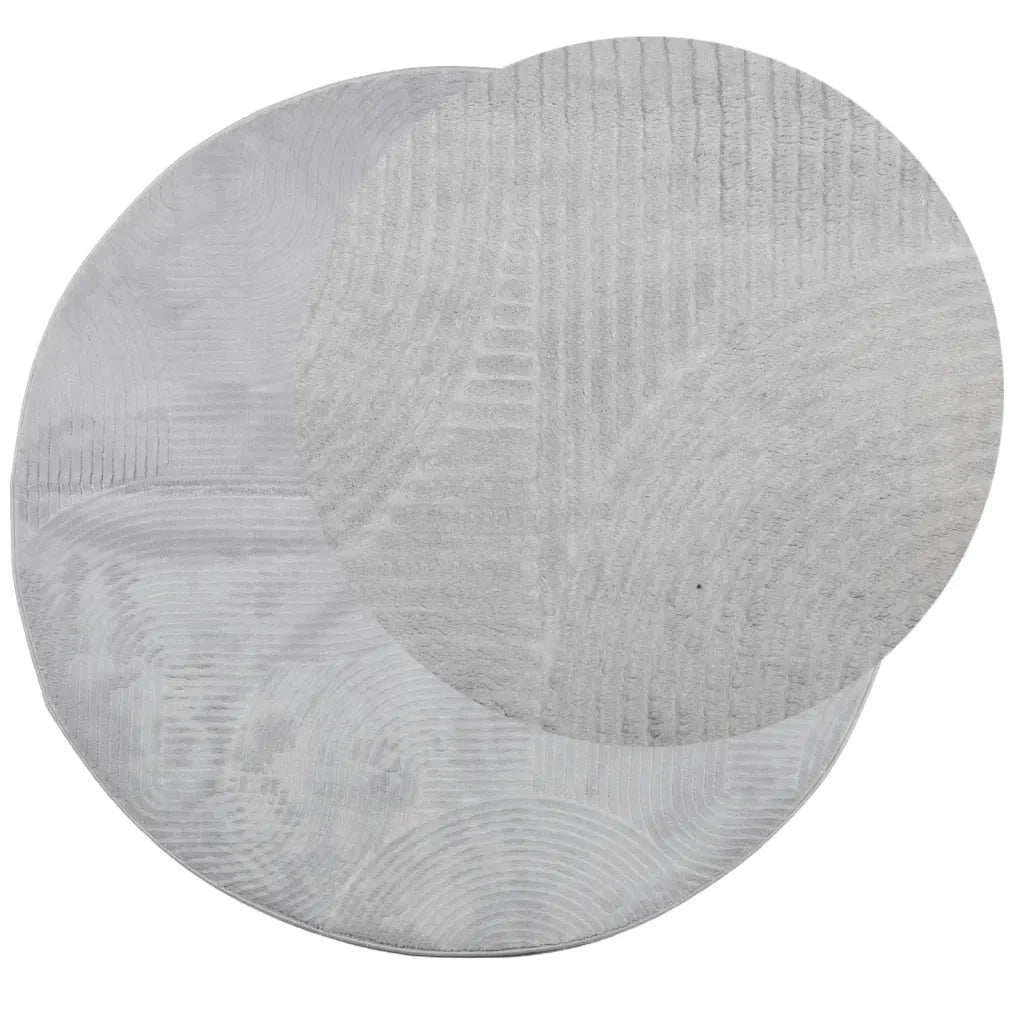 Tappeto IZA a Pelo Corto con Aspetto Scandinavo Grigio Ø 160 cm 375460