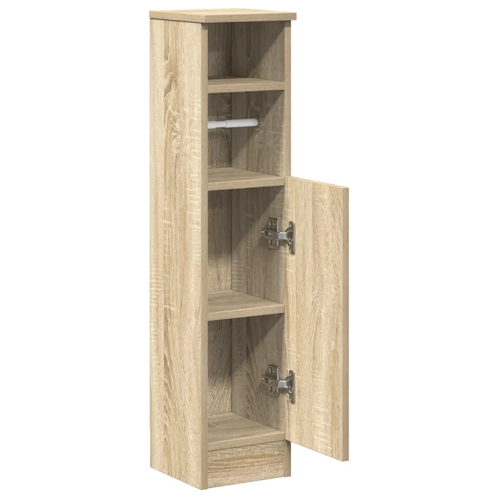 Mobile da Bagno con Portarotolo Rovere Sonoma 20,5x22x90 cm 858499