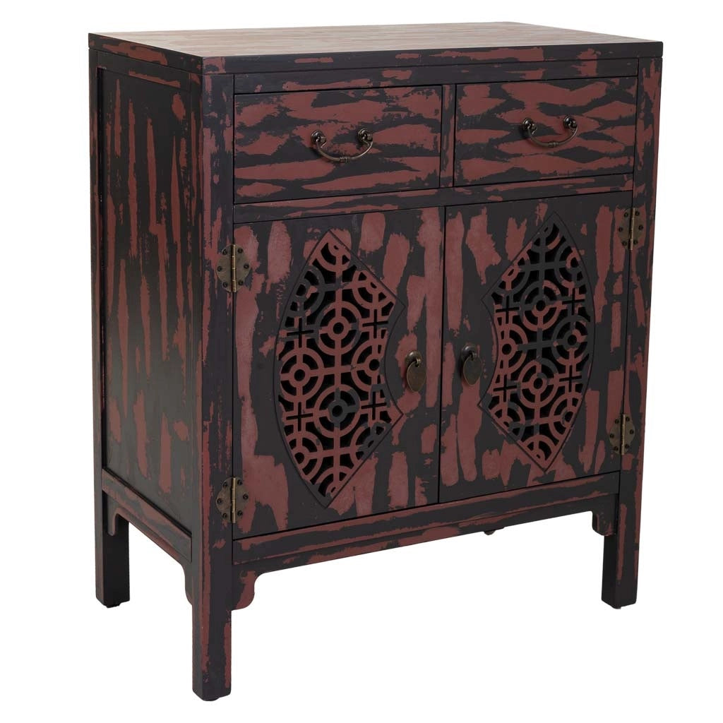 Mobile da ingresso in legno rosso 66x36x78h