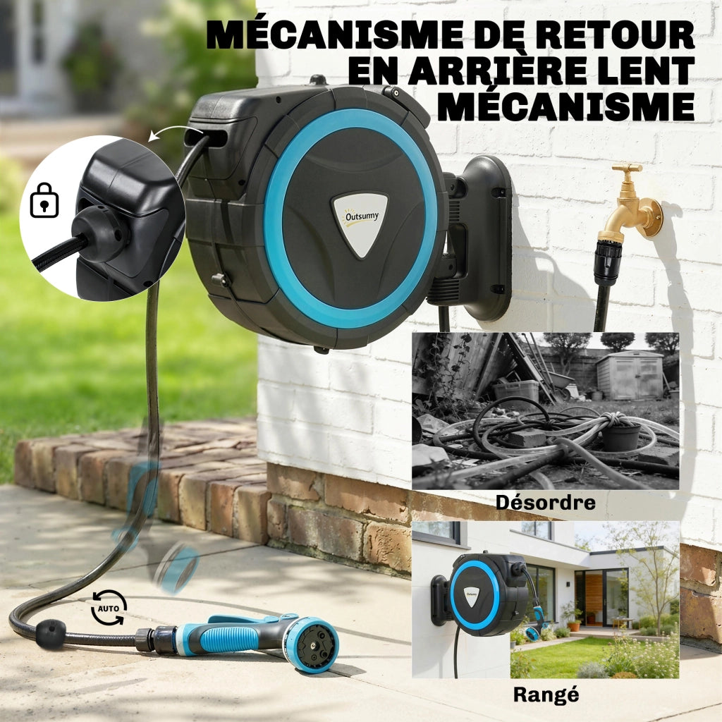 Avvolgitubo da Parete per Giardino ¨C Xylo ¨C 14+1,5m Blu Rotazione 180¡ã