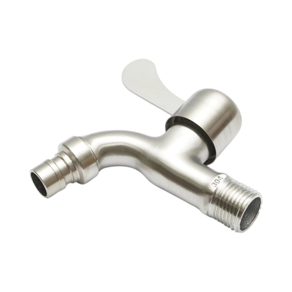Rubinetto per acqua di servizio, a parete, in acciaio inox