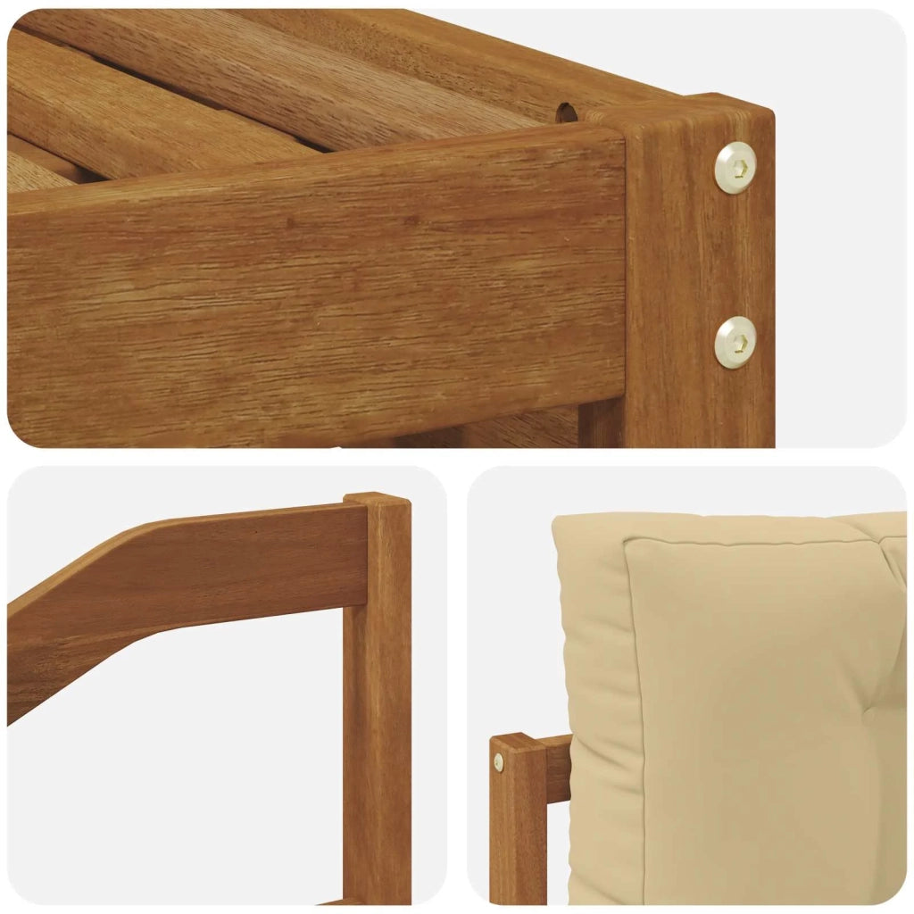 Set di divani da esterno con cuscino 6 pcs Naturale e Beige 3373758