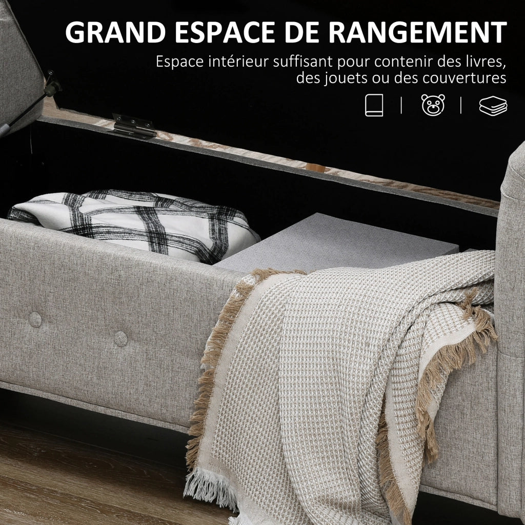 Divano a due posti con contenitore ¨C zephmum ¨C grigio 146.5x49x72 cm