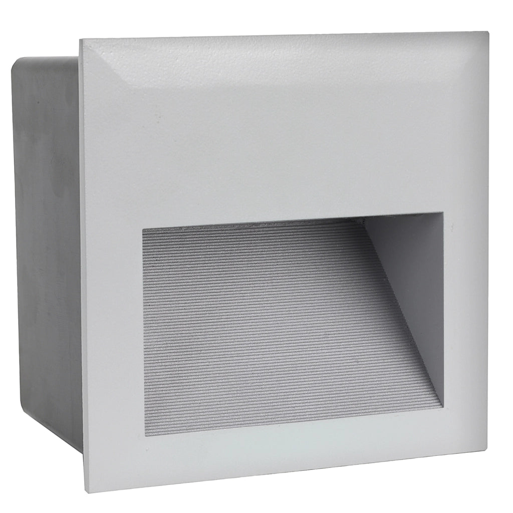 Lampada Ad Incasso Esterno Moderno Zimba-Led Alluminio Argento Led