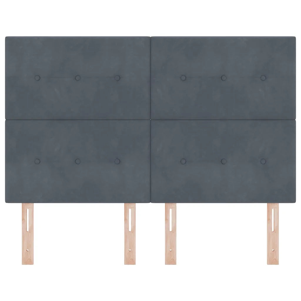 Testiera | Testata LED con strisce LED Grigio 144 cm Velluto