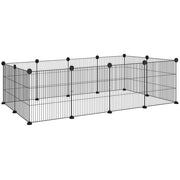 Recinto per Animali Modulabile ¨C zephmum ¨C Nero, Metallo e ABS, 140x70x35 cm