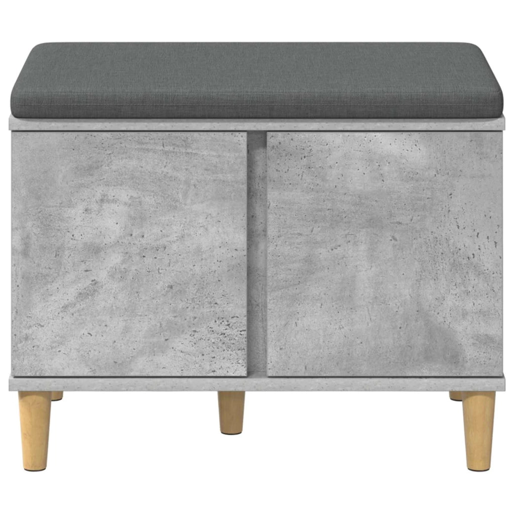 Panca per ingresso con cuscino-Sgabello-Panca da Corridoio Grigio cemento 60 x 38 x 46 cm 408296