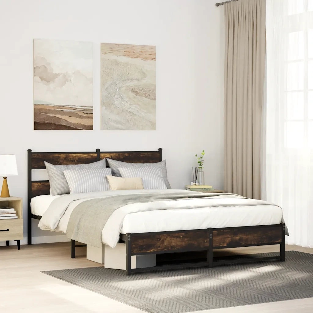 Giroletto senza Materaso in Metallo Rovere Fumo 135x190 cm 4017217