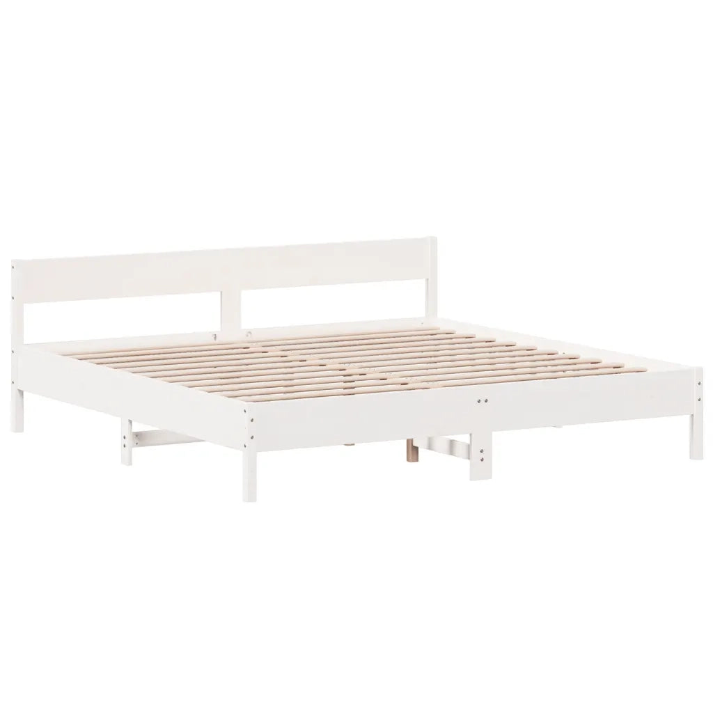 Giroletto senza Materasso Bianco 180x200 cm Legno Massello Pino 3216213