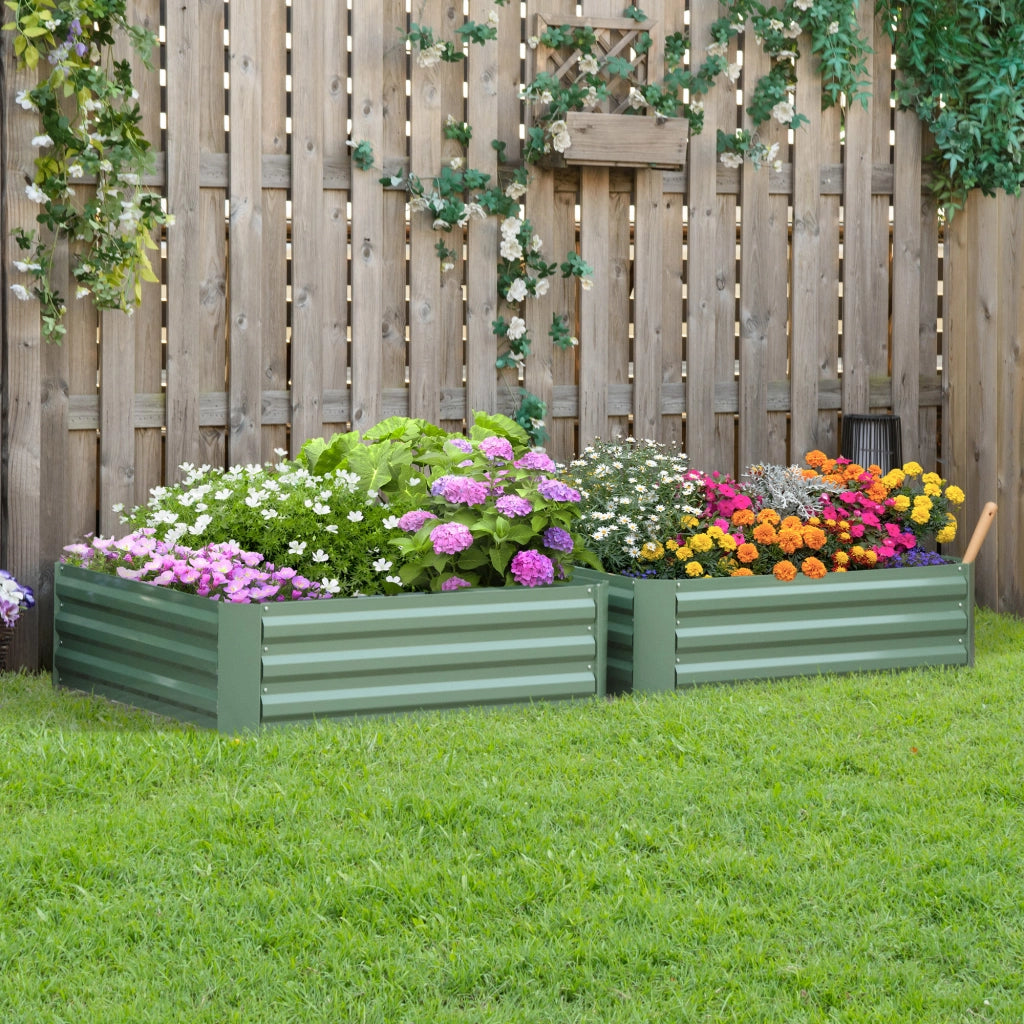 Letti per Orto Rialzati Set di 2 ¨C Minimal ¨C Acciaio Zincato 100x100x30cm