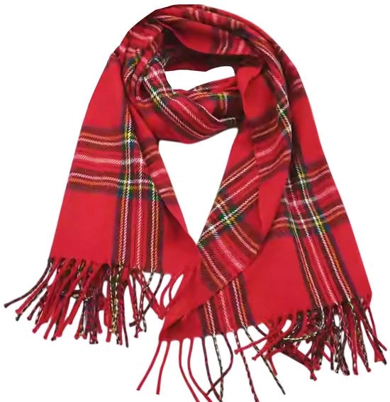 Sciarpa Rossa - Sciarpa Calda - Sciarpa Soffice - Sciarpa Stile - Sciarpa Scozzese - Materiale Respirante - Accessorio Invernale