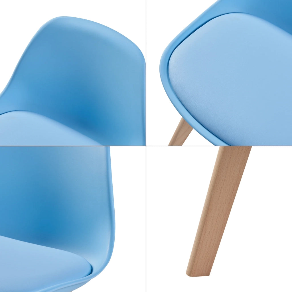 Set di 2 sedie per bambini rivestite in similpelle PU legno di faggio azzurro cielo 03_0010574