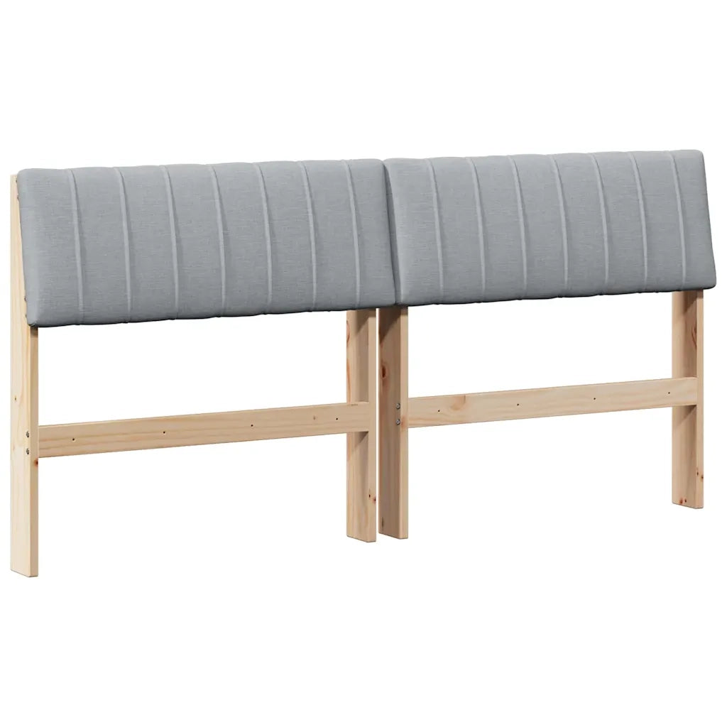 Testiera imbottita Grigio chiaro 150 cm Pino massello 879224