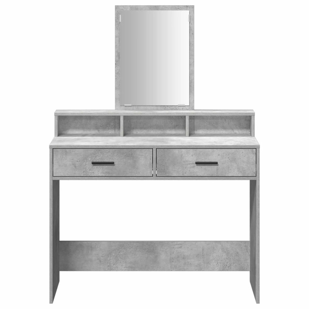 Toeletta | Tavolo da Trucco con cassetto Grigio cemento 100 x 41 x 140 cm
