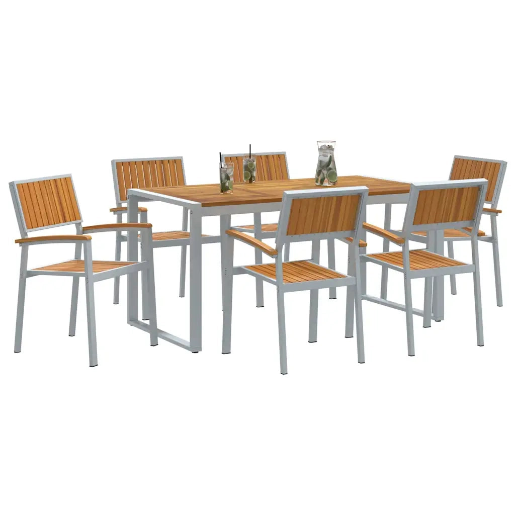 Set da Pranzo per Giardino 7 pcs Grigio 3284370