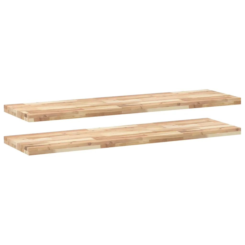 Mensole da Parete 2 pz 160x40x4 cm Legno Acacia Non Trattato
